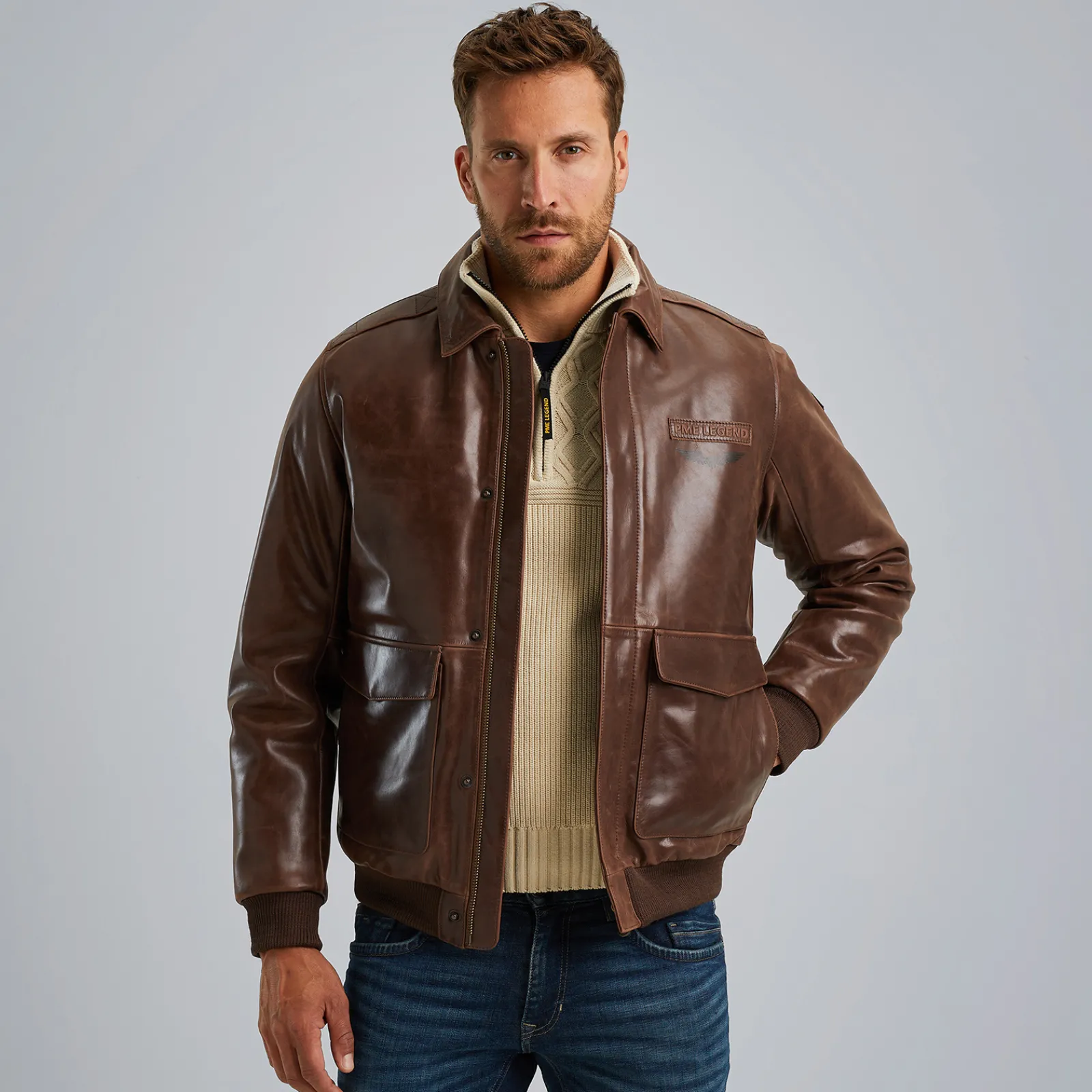PME Legend Eagle Eye Leren Jas Bruin Best