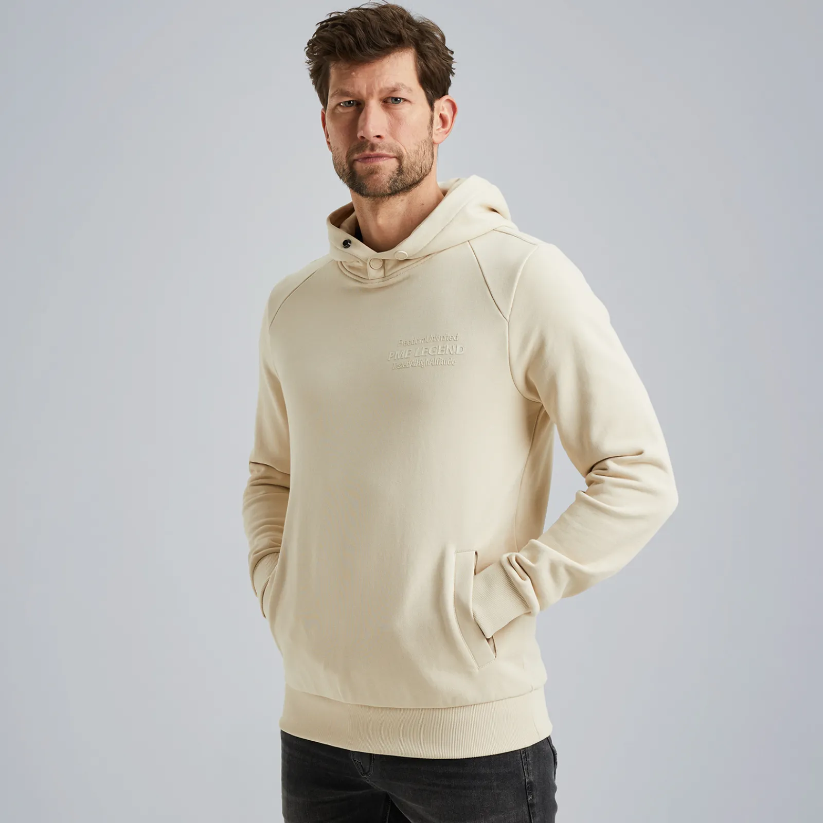 PME Legend Hoodie Van Terry Sweatstof Beige Hot
