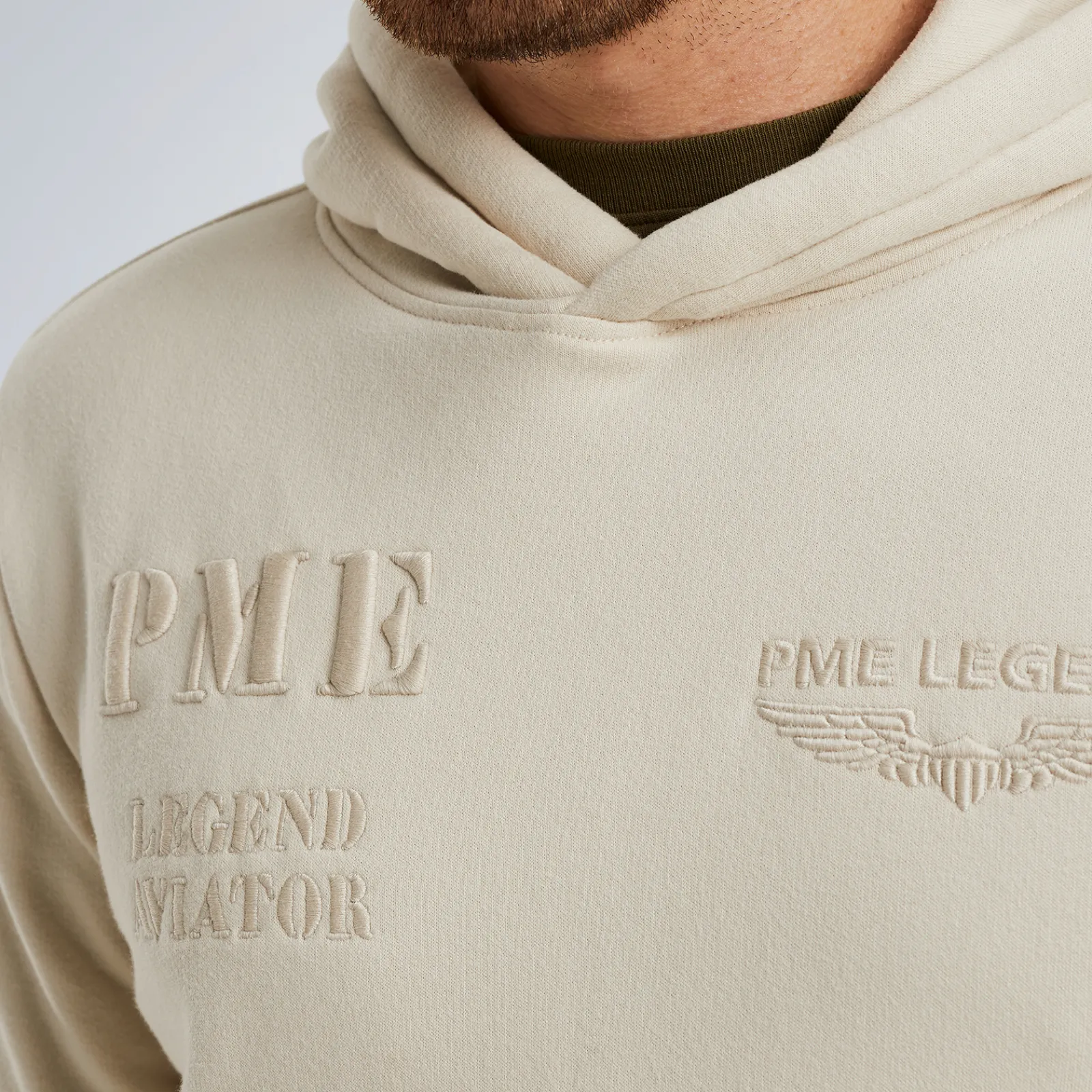 PME Legend Hoodie Van Terry Sweatstof Beige Best Sale
