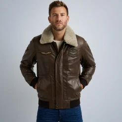 PME Legend Hudson Leren Jas Bruin Discount