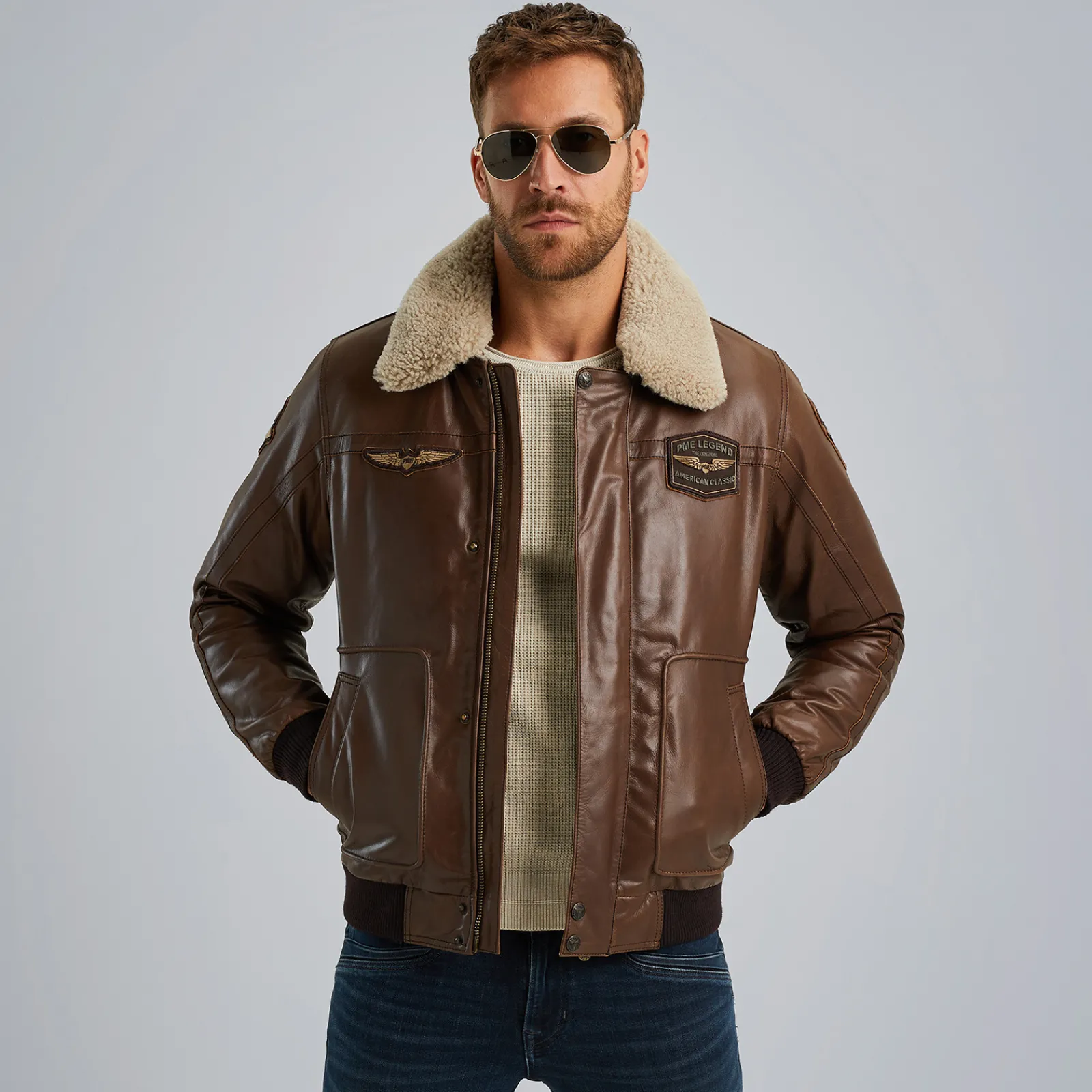 PME Legend Hudson Leren Jas Bruin Sale