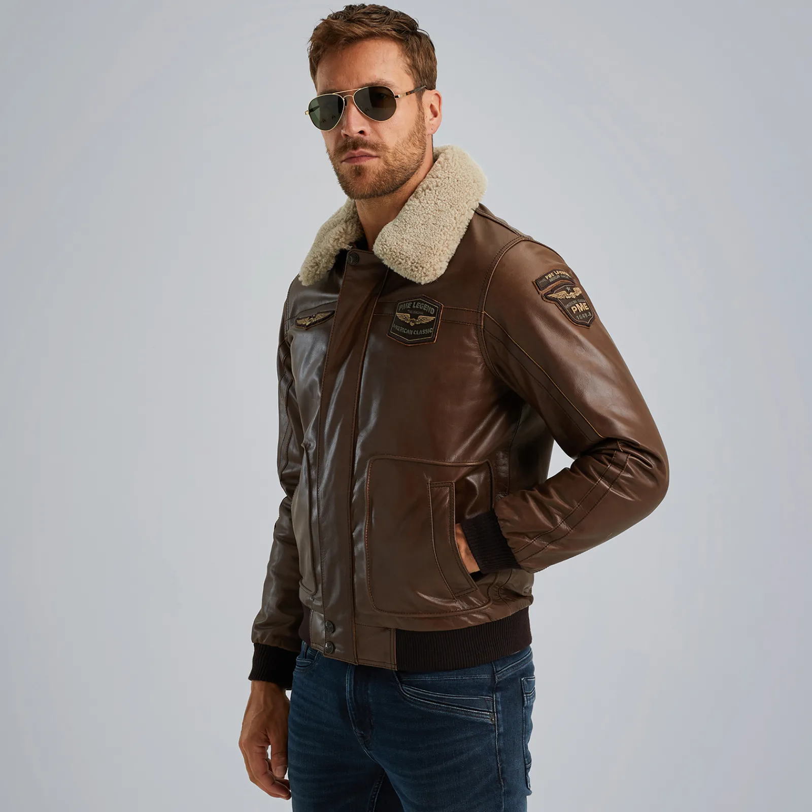 PME Legend Hudson Leren Jas Bruin Sale