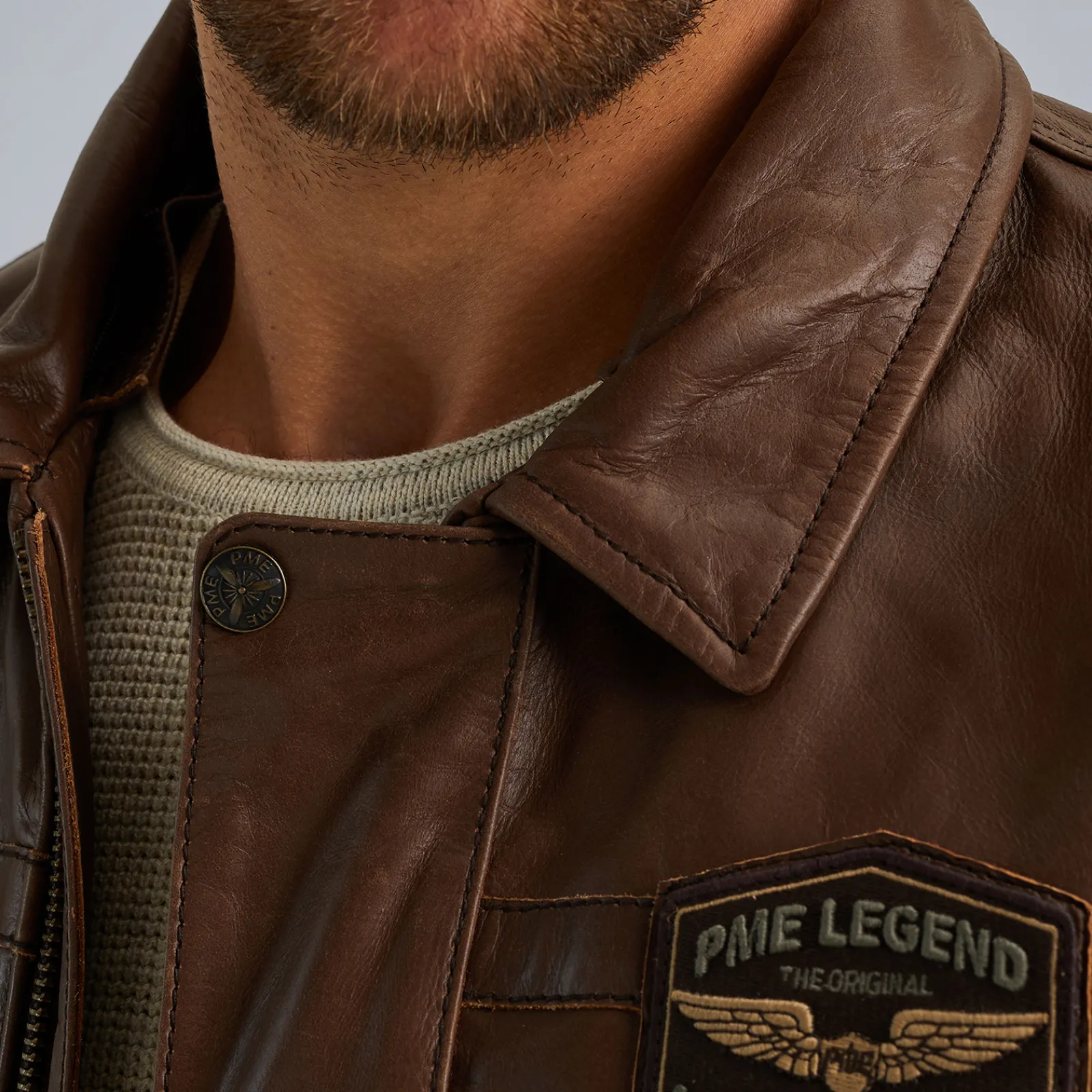 PME Legend Hudson Leren Jas Bruin Sale