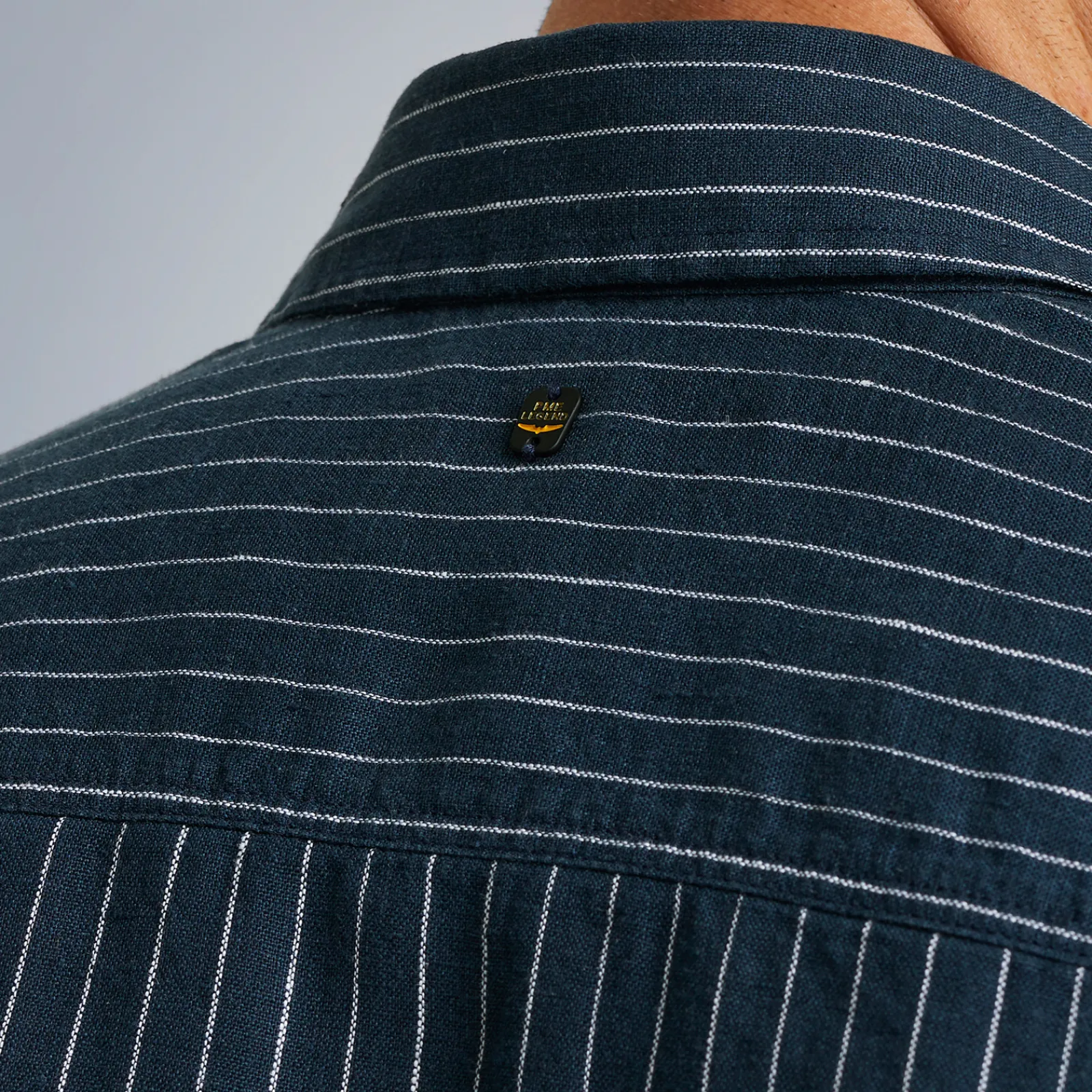 PME Legend Korte Mouwen Linnen Overhemd Blauw Flash Sale