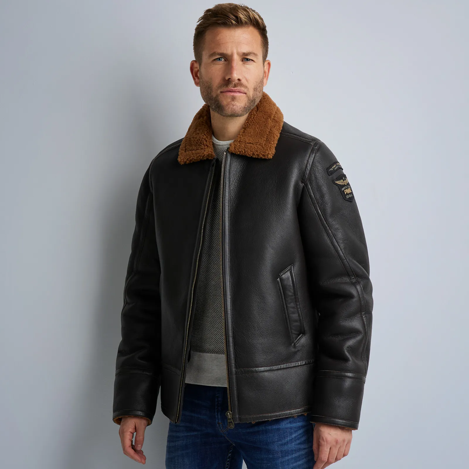 PME Legend Lammy Sheepskin Jacket Bruin Discount