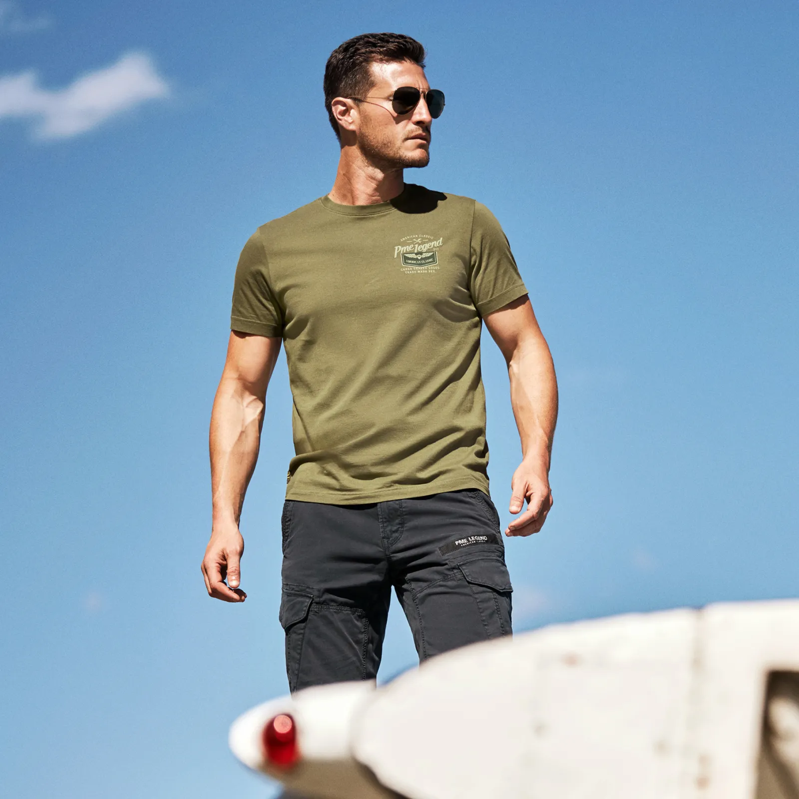 PME Legend Nordrop Tapered Fit Cargo Shorts Blauw Sale