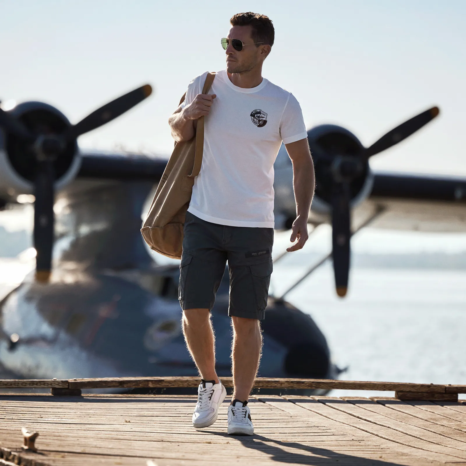 PME Legend Nordrop Tapered Fit Cargo Shorts Grijs Discount