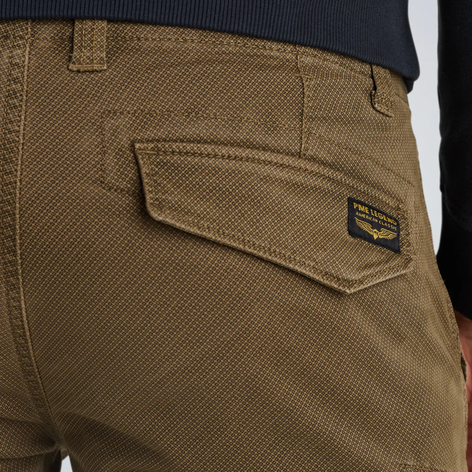 PME Legend Nordrop Tapered Fit Cargo Broek Met Print Bruin Discount