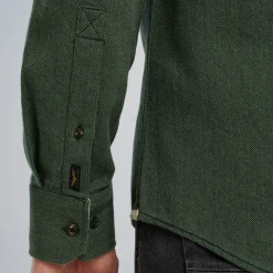 PME Legend Overhemd Met Herringbone Structuur Groen Shop