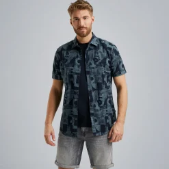 PME Legend Overhemd Met Korte Mouwen Blauw Store