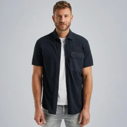 PME Legend Overhemd Met Korte Mouwen Blauw Outlet