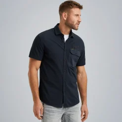 PME Legend Overhemd Met Korte Mouwen Blauw Outlet