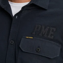 PME Legend Overhemd Met Korte Mouwen Blauw Outlet