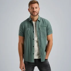 PME Legend Overhemd Met Korte Mouwen Blauw Shop