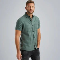 PME Legend Overhemd Met Korte Mouwen Blauw Shop