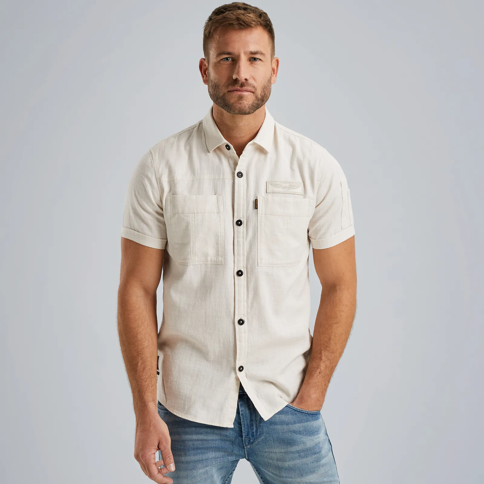 PME Legend Overhemd Met Korte Mouwen Beige Fashion