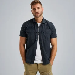 PME Legend Overhemd Met Korte Mouwen Blauw Outlet