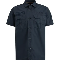 PME Legend Overhemd Met Korte Mouwen Blauw Outlet