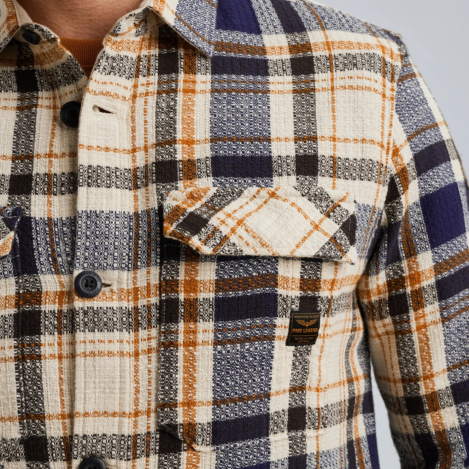 PME Legend Overhemd Met Ruitpatroon Blauw Clearance