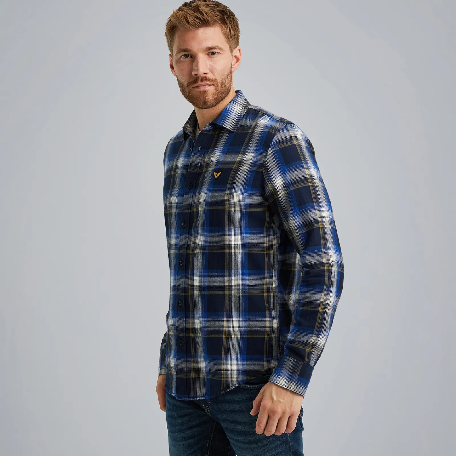 PME Legend Overhemd Met Ruitpatroon Blauw Hot