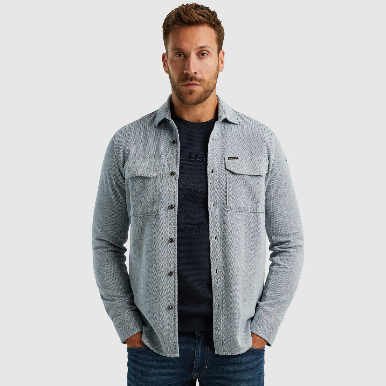 PME Legend Overhemd Van Katoen Blauw Sale