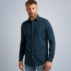 PME Legend Overhemd Van Katoenen Jersey Blauw New