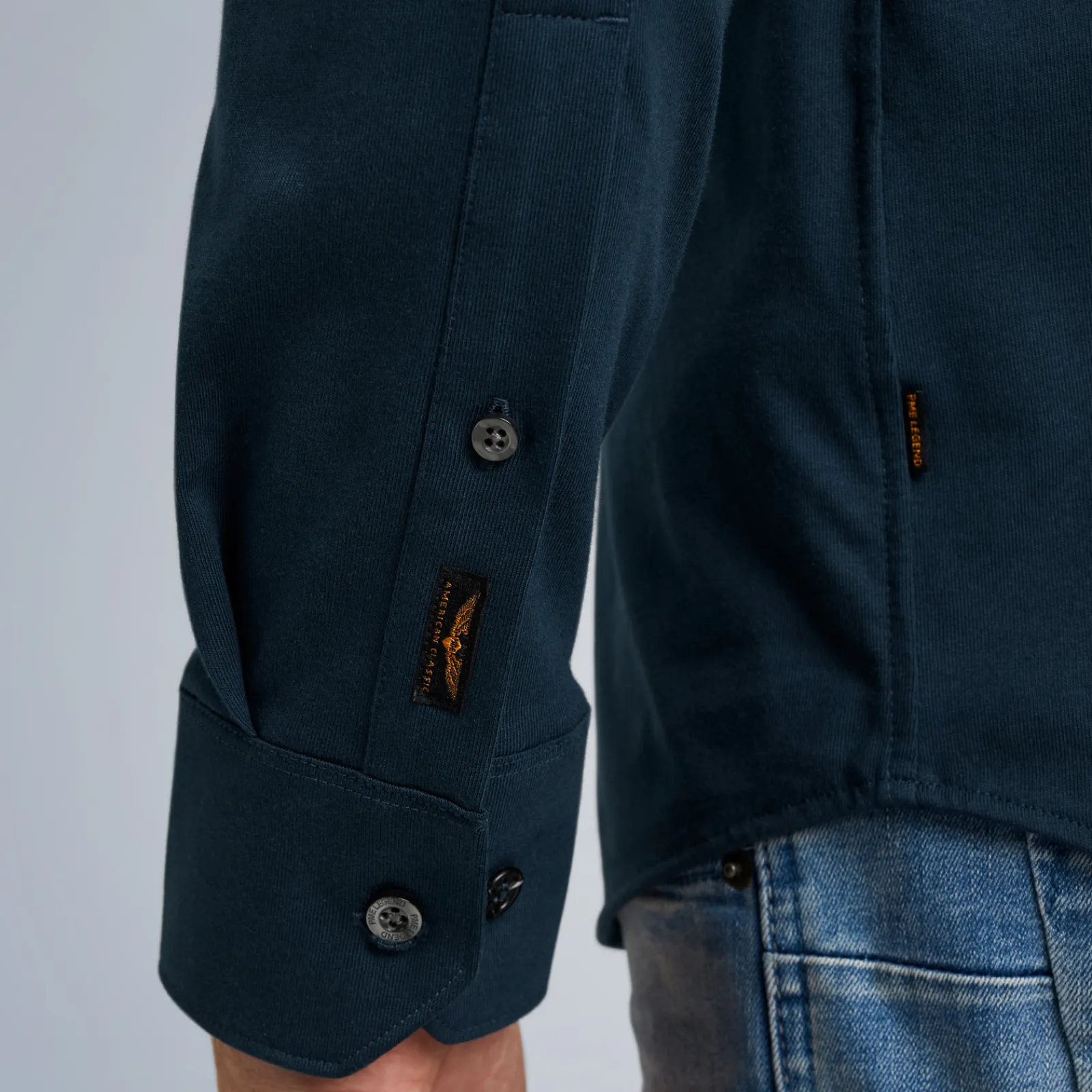 PME Legend Overhemd Van Katoenen Jersey Blauw New