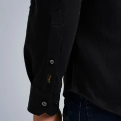 PME Legend Overhemd Van Katoenen Jersey Zwart Best