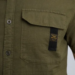 PME Legend Overhemd Van Katoen/linnen Groen Flash Sale