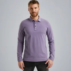 PME Legend Polo Met Lange Mouwen Paars Fashion