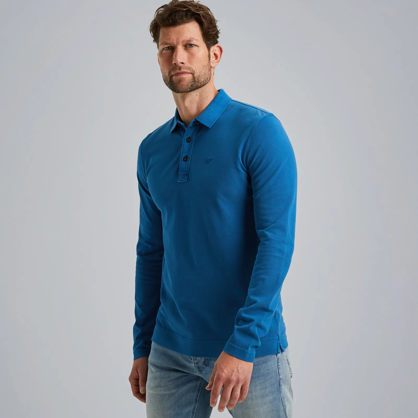 PME Legend Polo Met Lange Mouwen Blauw Fashion