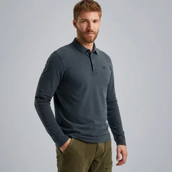 PME Legend Polo Met Lange Mouwen Blauw Best Sale