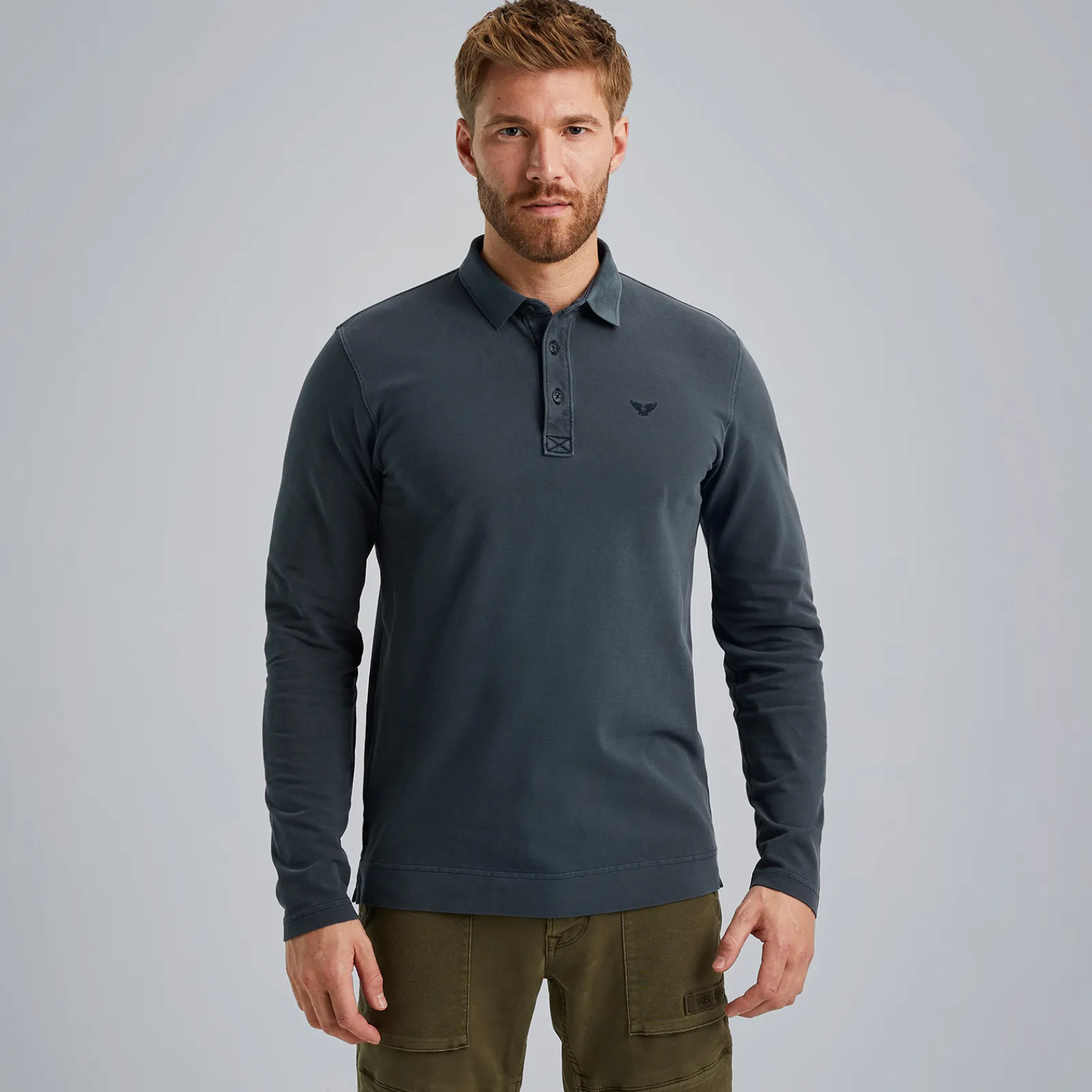 PME Legend Polo Met Lange Mouwen Blauw Best Sale