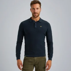 PME Legend Polo Met Lange Mouwen Blauw Best Sale