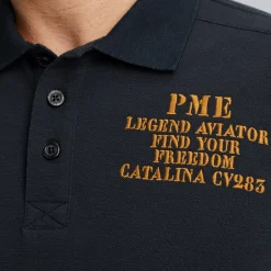 PME Legend Polo Van Slub Piqué Blauw Fashion