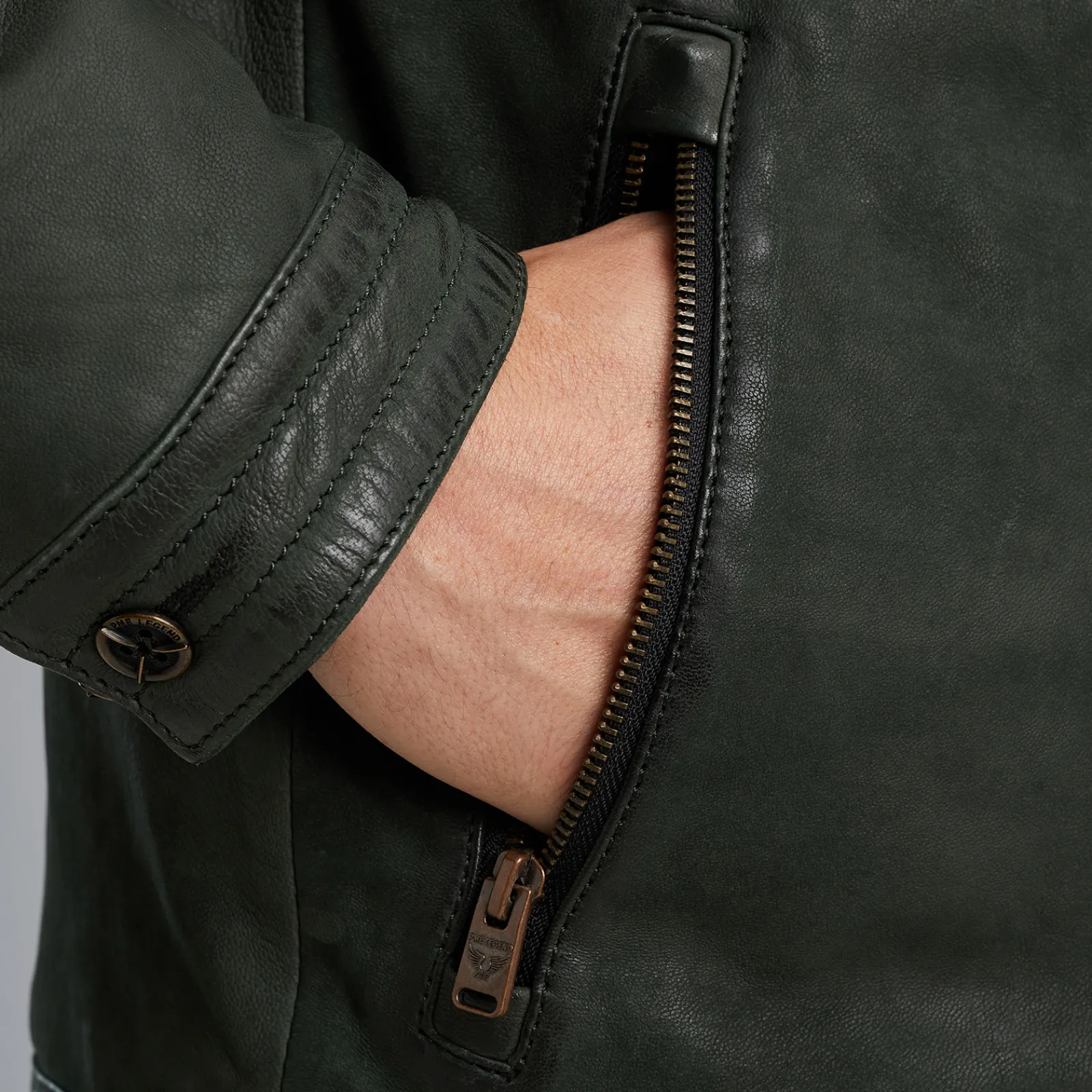 PME Legend Scraper Leren Jas Groen New