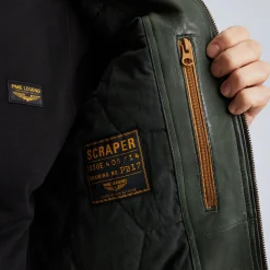 PME Legend Scraper Leren Jas Groen New