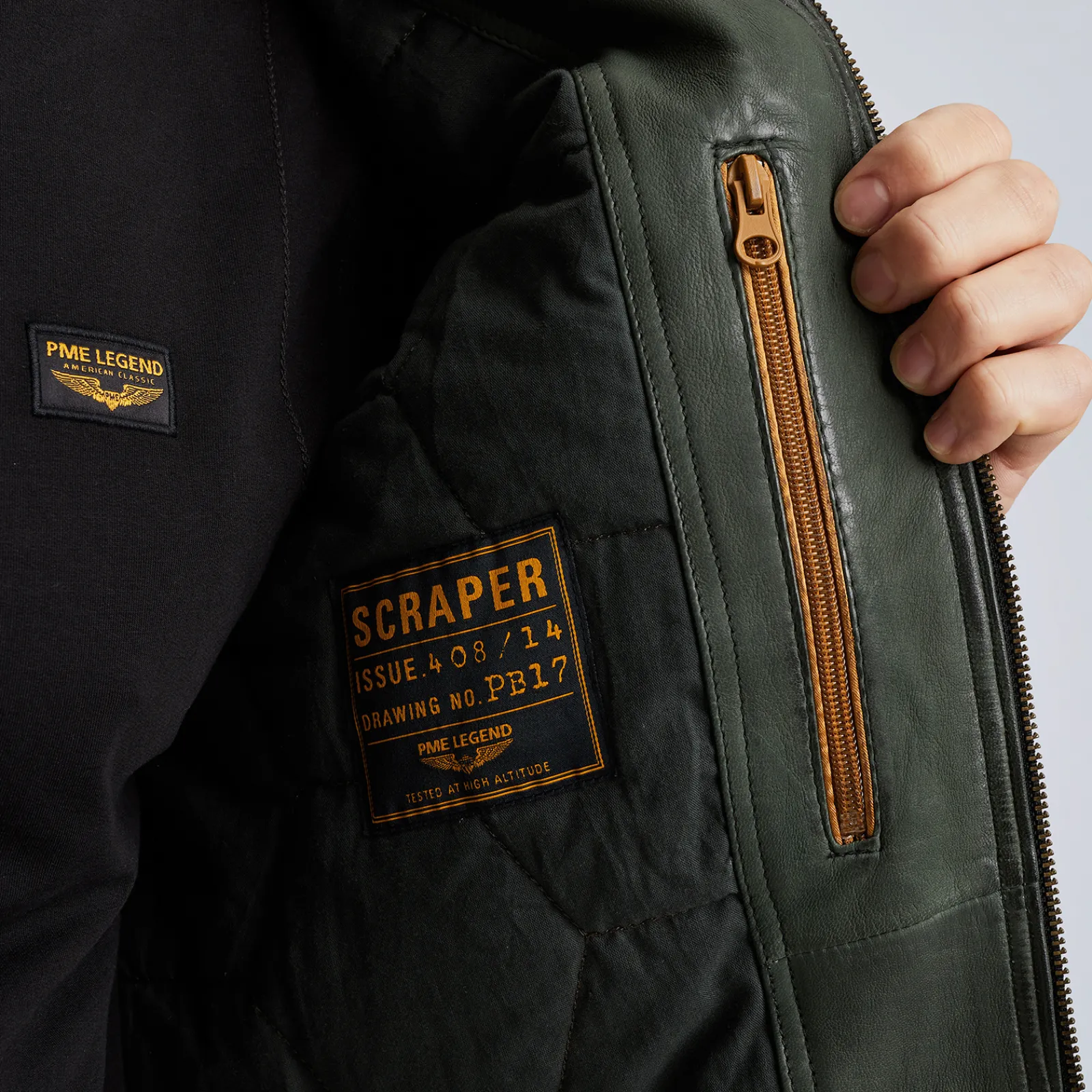 PME Legend Scraper Leren Jas Groen New