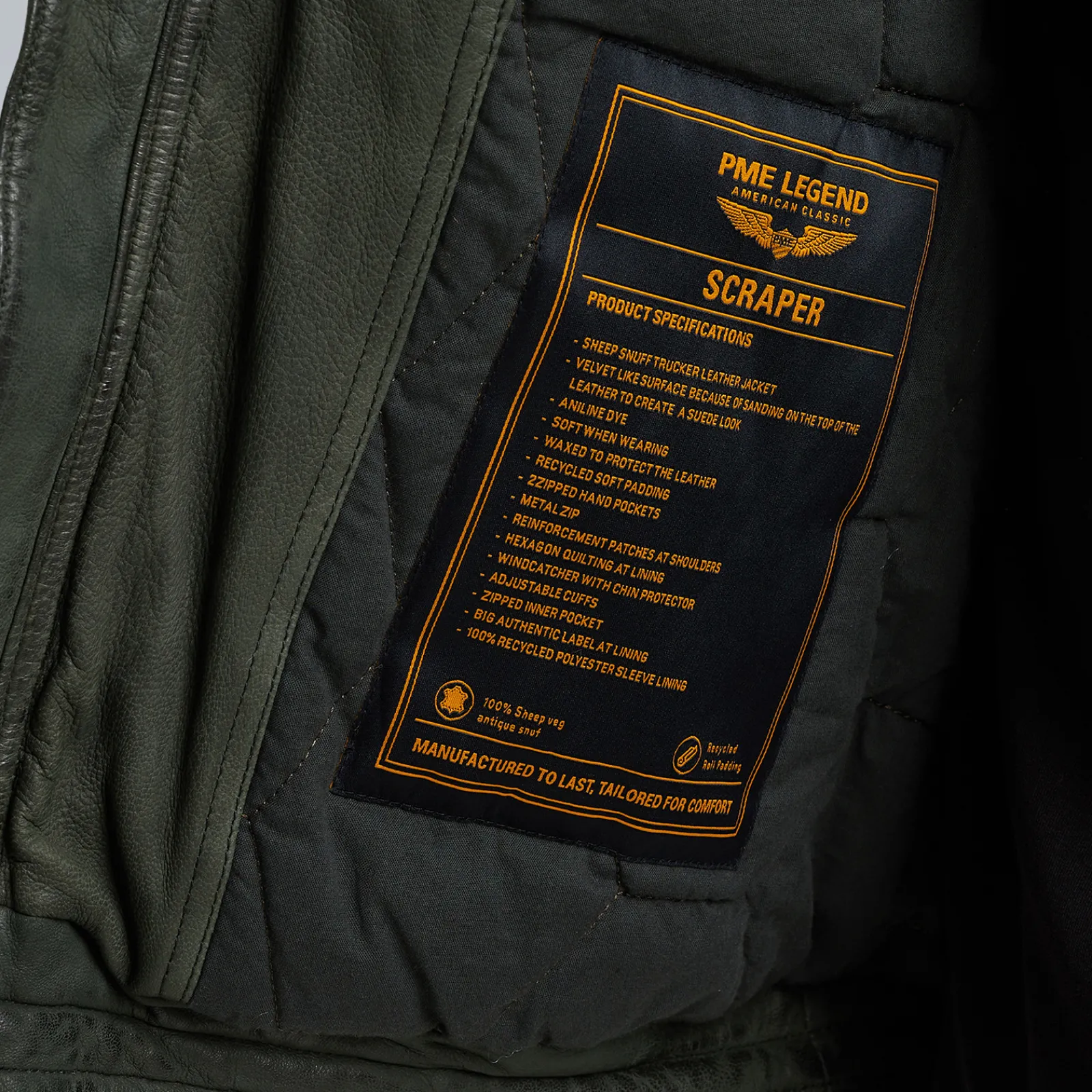 PME Legend Scraper Leren Jas Groen New