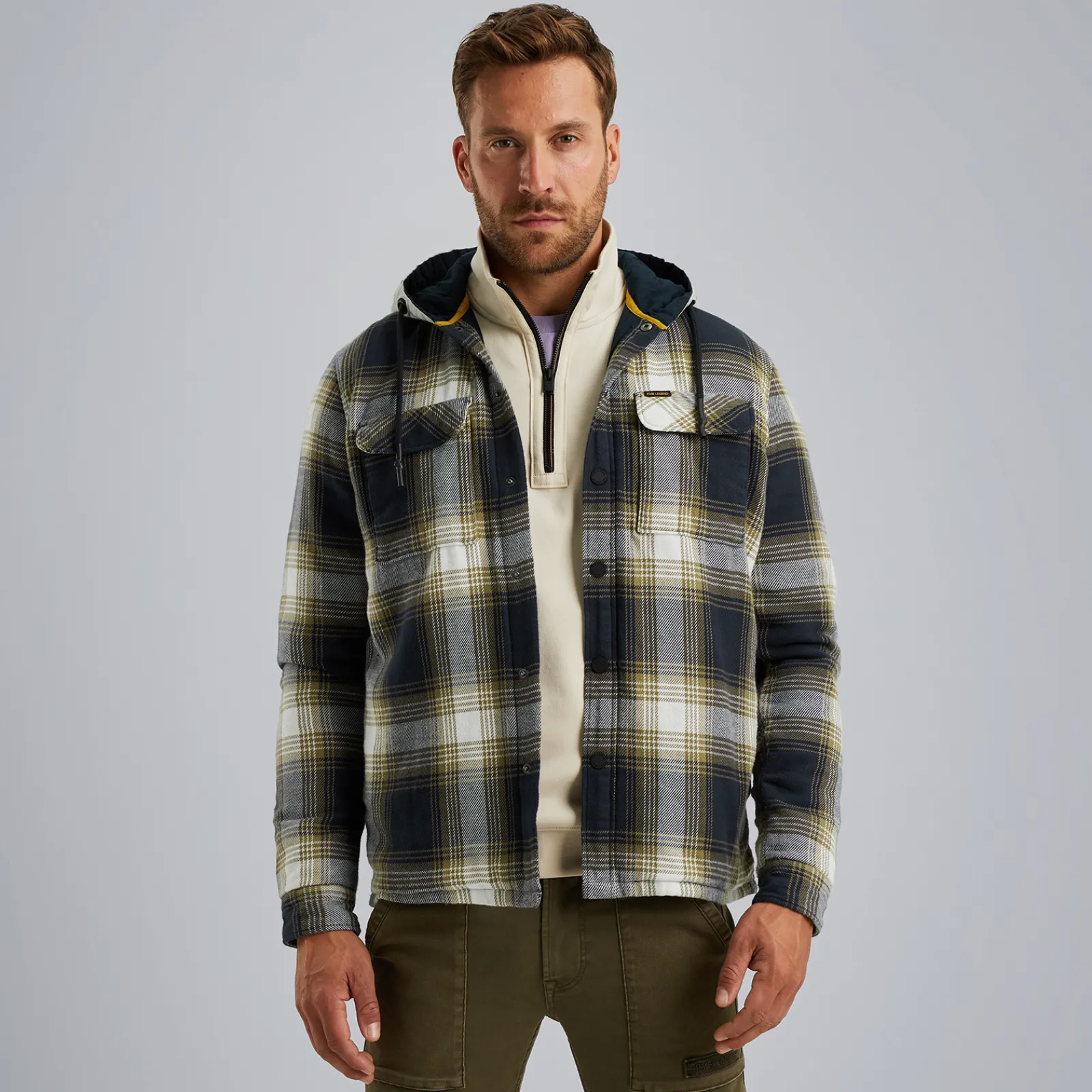 PME Legend Shirt Jacket Met Capuchon Blauw Best