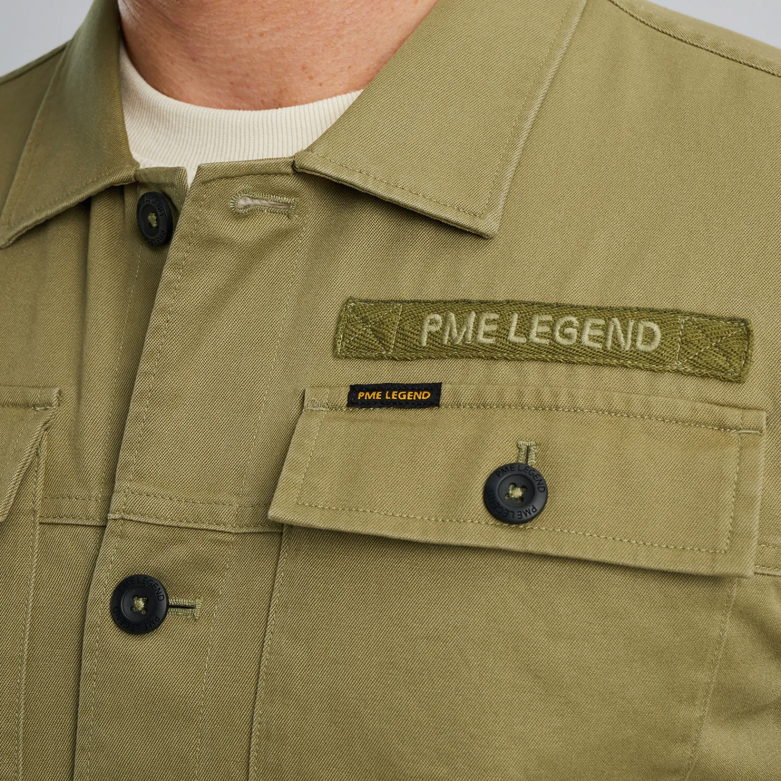 PME Legend Shirt Jacket Met Flight Pocket Groen Best