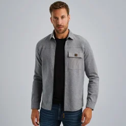PME Legend Shirt Jacket Met Ritssluiting Grijs New