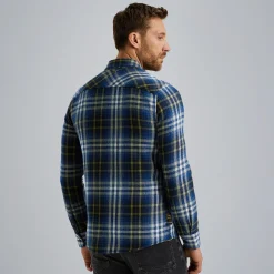 PME Legend Shirt Jacket Met Ruitpatroon Blauw Fashion