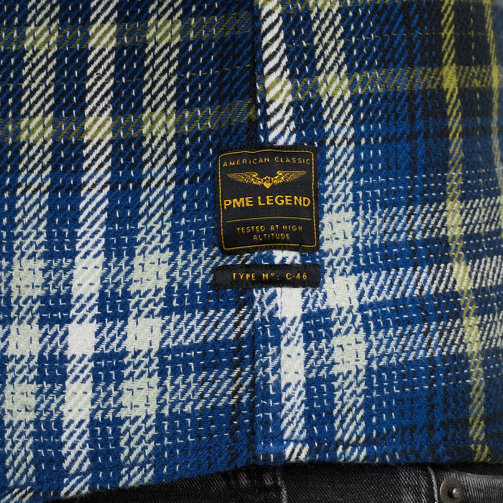 PME Legend Shirt Jacket Met Ruitpatroon Blauw Fashion