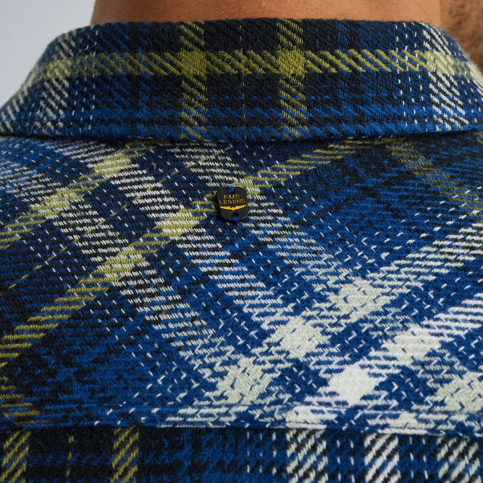 PME Legend Shirt Jacket Met Ruitpatroon Blauw Fashion