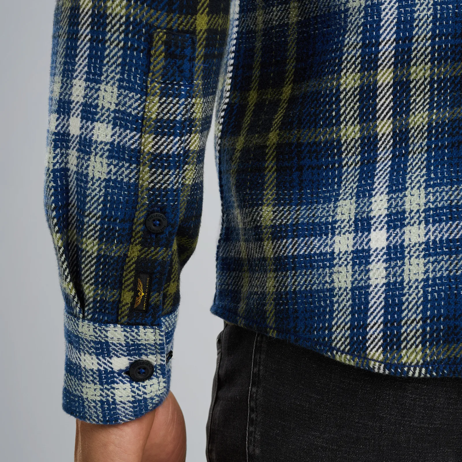 PME Legend Shirt Jacket Met Ruitpatroon Blauw Fashion