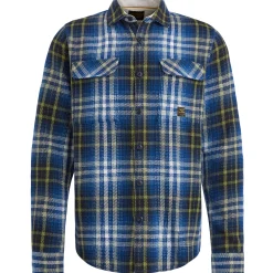 PME Legend Shirt Jacket Met Ruitpatroon Blauw Fashion