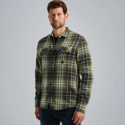 PME Legend Shirt Jacket Met Ruitpatroon Groen Best Sale