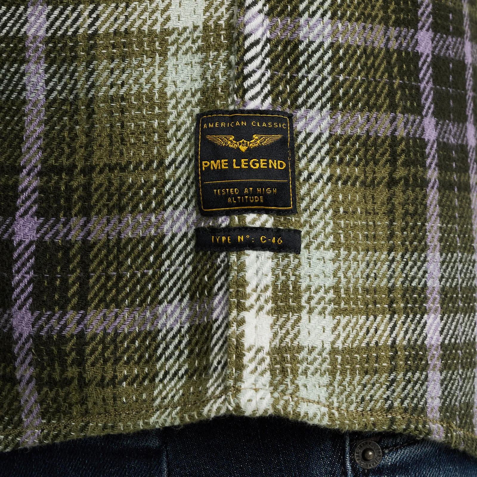 PME Legend Shirt Jacket Met Ruitpatroon Groen Best Sale