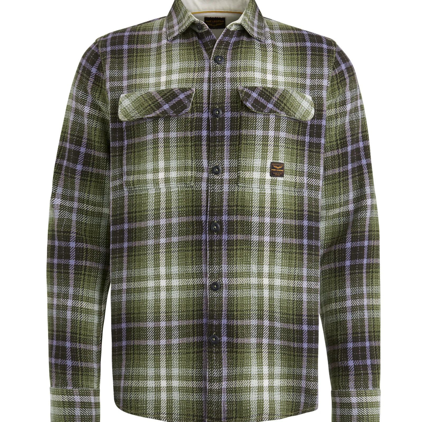 PME Legend Shirt Jacket Met Ruitpatroon Groen Best Sale
